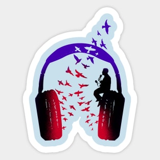 Headphone Music Maracas Sticker